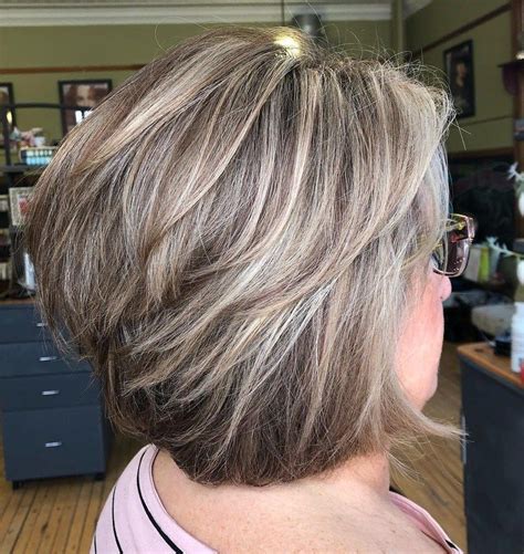 short grey highlighted hair